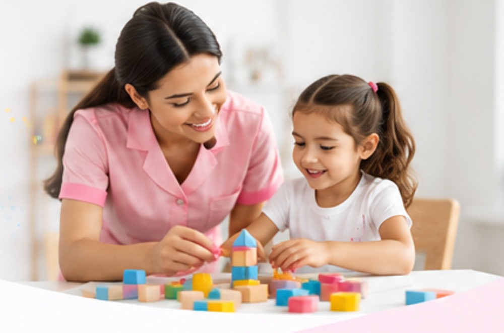 Nana cuidando a una niña en Comas